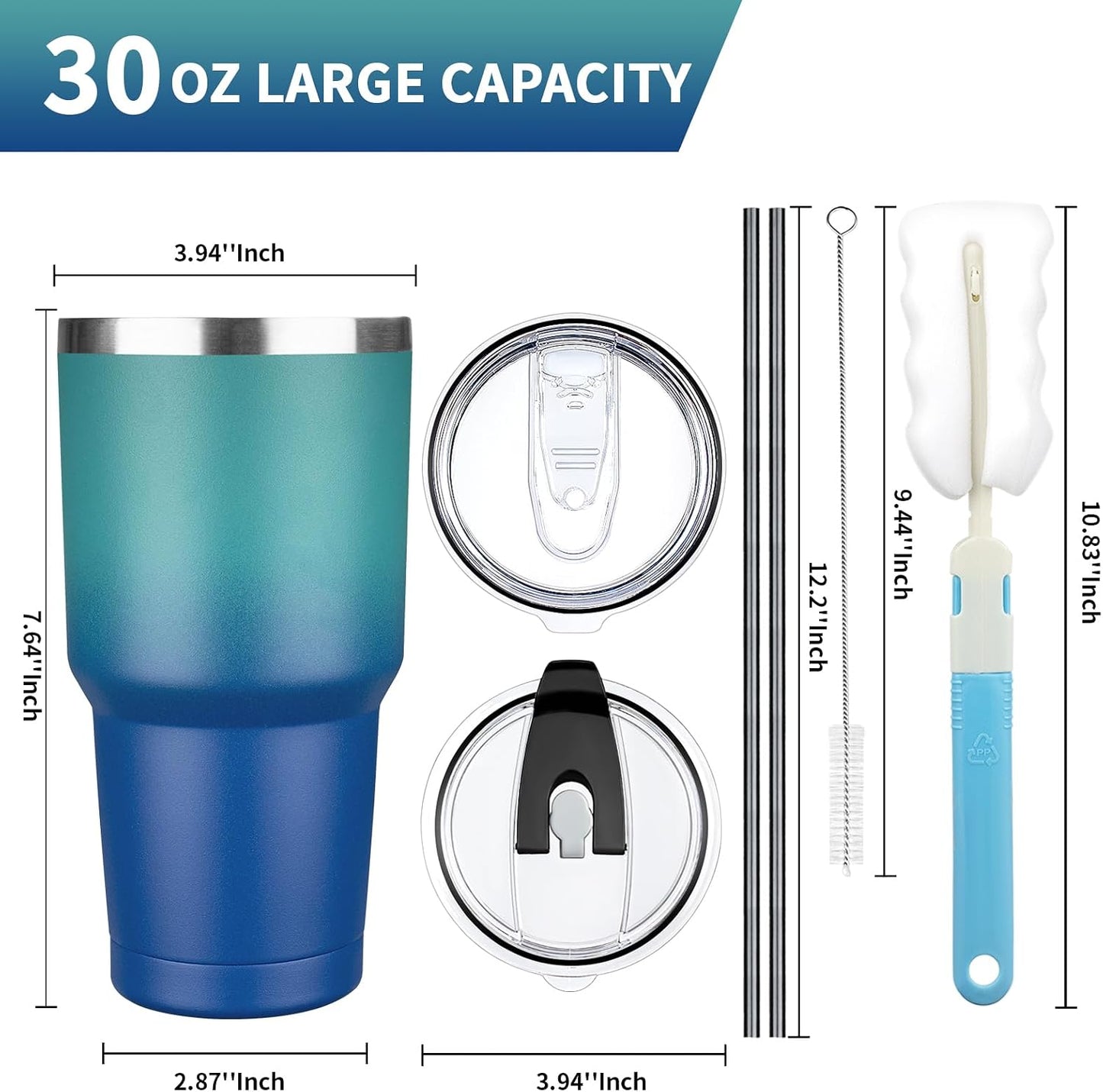 20 oz Tumbler with Lids and Straws, Stainless Steel Insulated Coffee Tumbler, Double Wall Vacuum Insulated Travel Mug Cup, Leakproof Thermal Coffee Cup for Hot and Cold Drinks (Yellow)