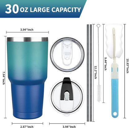 20 oz Tumbler with Lids and Straws, Stainless Steel Insulated Coffee Tumbler, Double Wall Vacuum Insulated Travel Mug Cup, Leakproof Thermal Coffee Cup for Hot and Cold Drinks (Yellow)
