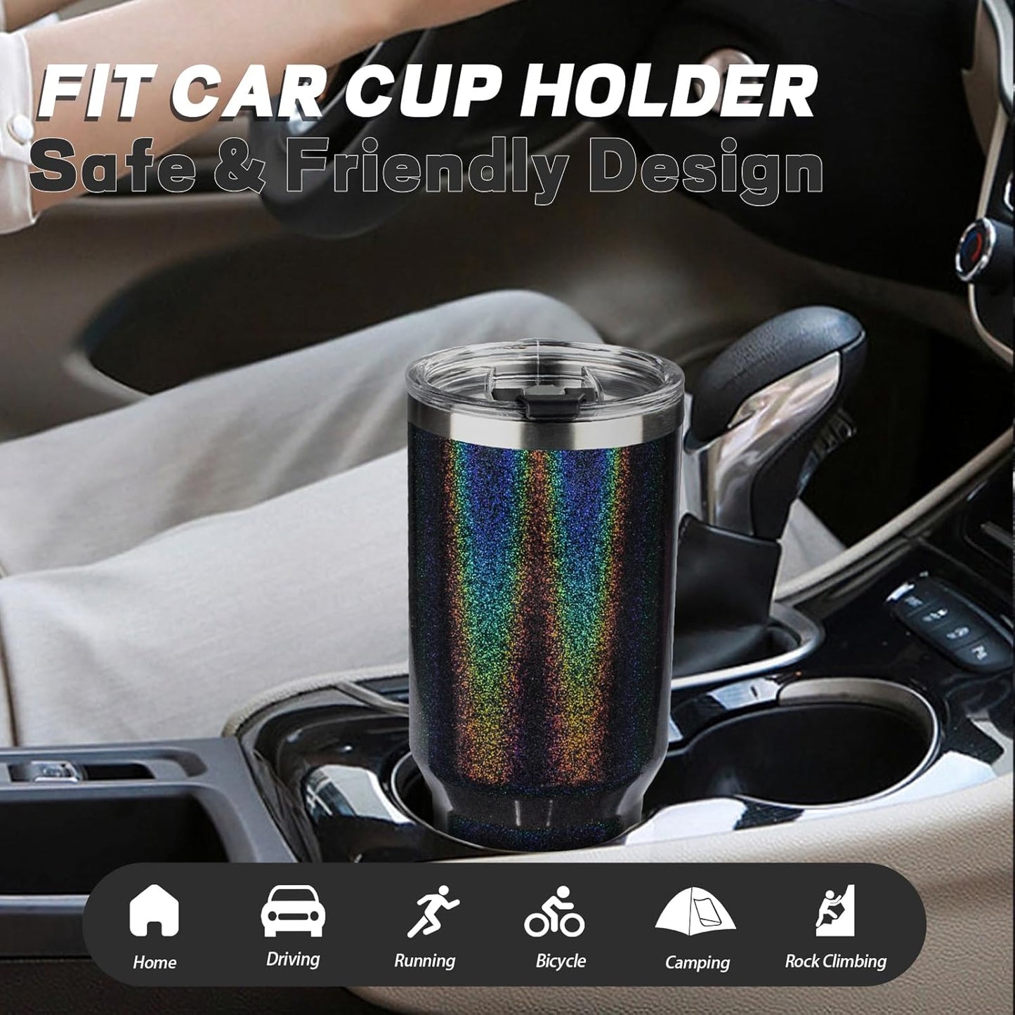 20 oz Tumbler with Lids and Straws, Stainless Steel Insulated Coffee Tumbler, Double Wall Vacuum Insulated Travel Mug Cup, Leakproof Thermal Coffee Cup for Hot and Cold Drinks (Yellow)