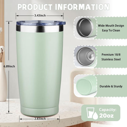 20 oz Tumbler with Lids and Straws, Stainless Steel Insulated Coffee Tumbler, Double Wall Vacuum Insulated Travel Mug Cup, Leakproof Thermal Coffee Cup for Hot and Cold Drinks (Yellow)
