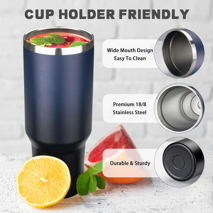 20 oz Tumbler with Lids and Straws, Stainless Steel Insulated Coffee Tumbler, Double Wall Vacuum Insulated Travel Mug Cup, Leakproof Thermal Coffee Cup for Hot and Cold Drinks (Yellow)