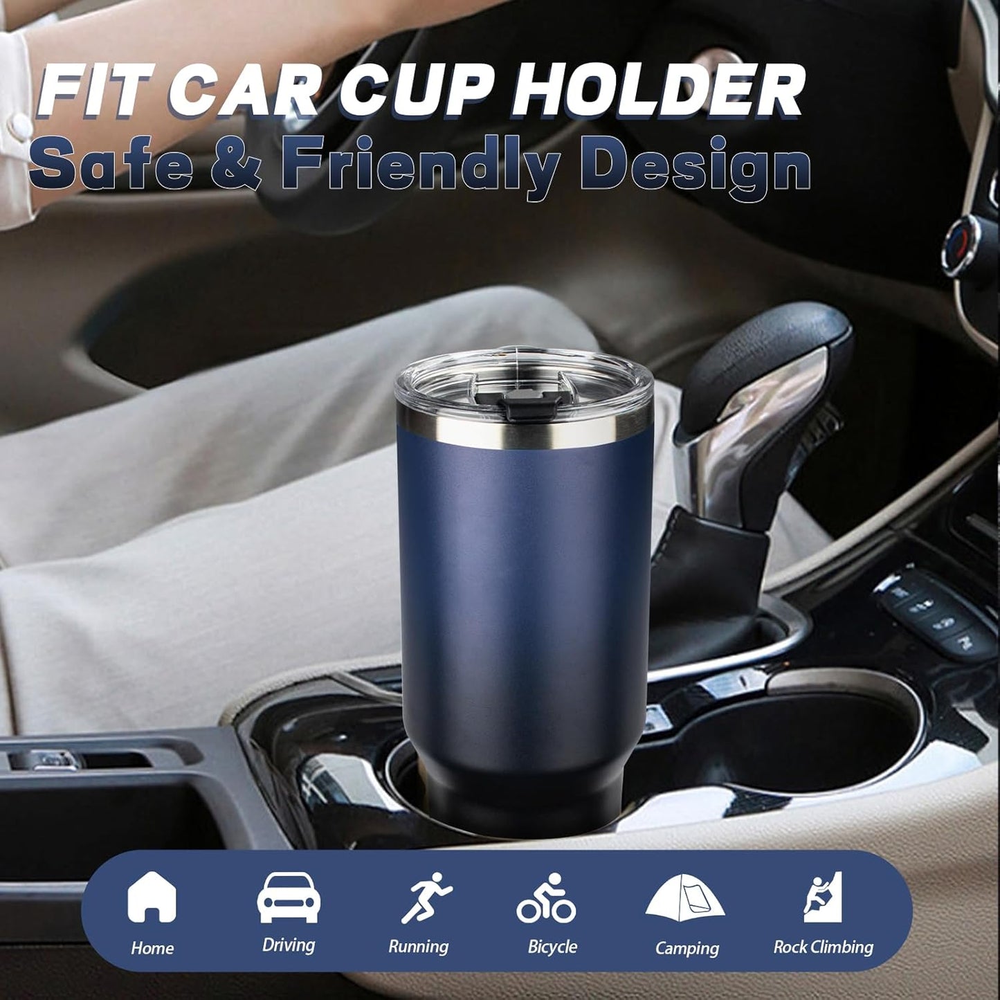 20 oz Tumbler with Lids and Straws, Stainless Steel Insulated Coffee Tumbler, Double Wall Vacuum Insulated Travel Mug Cup, Leakproof Thermal Coffee Cup for Hot and Cold Drinks (Yellow)