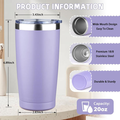 20 oz Tumbler with Lids and Straws, Stainless Steel Insulated Coffee Tumbler, Double Wall Vacuum Insulated Travel Mug Cup, Leakproof Thermal Coffee Cup for Hot and Cold Drinks (Yellow)