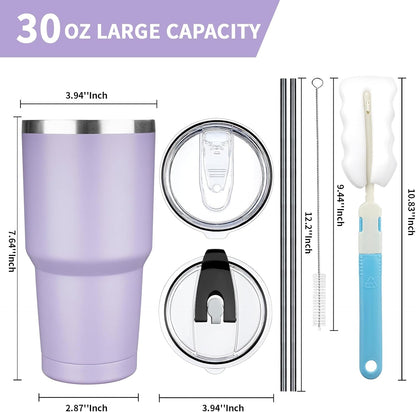20 oz Tumbler with Lids and Straws, Stainless Steel Insulated Coffee Tumbler, Double Wall Vacuum Insulated Travel Mug Cup, Leakproof Thermal Coffee Cup for Hot and Cold Drinks (Yellow)
