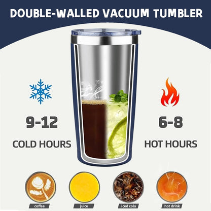 20 oz Tumbler with Lids and Straws, Stainless Steel Insulated Coffee Tumbler, Double Wall Vacuum Insulated Travel Mug Cup, Leakproof Thermal Coffee Cup for Hot and Cold Drinks (Yellow)