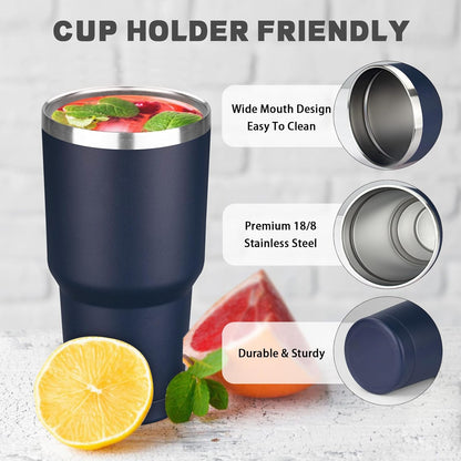 20 oz Tumbler with Lids and Straws, Stainless Steel Insulated Coffee Tumbler, Double Wall Vacuum Insulated Travel Mug Cup, Leakproof Thermal Coffee Cup for Hot and Cold Drinks (Yellow)