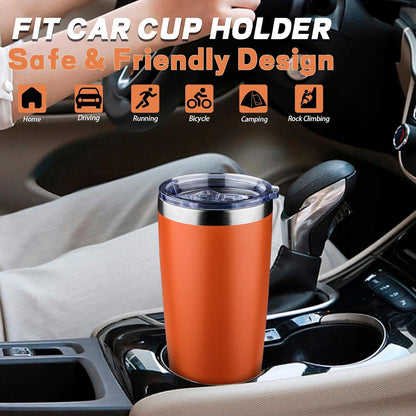 20 oz Tumbler with Lids and Straws, Stainless Steel Insulated Coffee Tumbler, Double Wall Vacuum Insulated Travel Mug Cup, Leakproof Thermal Coffee Cup for Hot and Cold Drinks (Yellow)