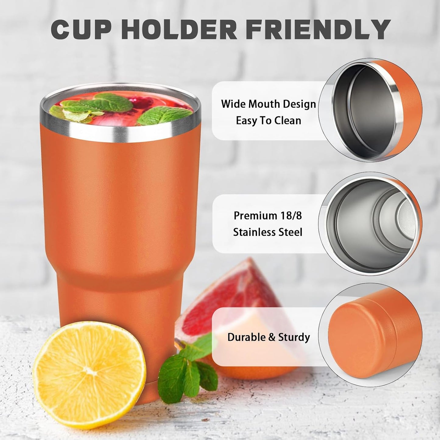 20 oz Tumbler with Lids and Straws, Stainless Steel Insulated Coffee Tumbler, Double Wall Vacuum Insulated Travel Mug Cup, Leakproof Thermal Coffee Cup for Hot and Cold Drinks (Yellow)
