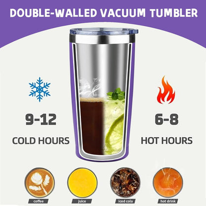 20 oz Tumbler with Lids and Straws, Stainless Steel Insulated Coffee Tumbler, Double Wall Vacuum Insulated Travel Mug Cup, Leakproof Thermal Coffee Cup for Hot and Cold Drinks (Yellow)