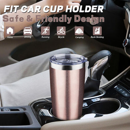 20 oz Tumbler with Lids and Straws, Stainless Steel Insulated Coffee Tumbler, Double Wall Vacuum Insulated Travel Mug Cup, Leakproof Thermal Coffee Cup for Hot and Cold Drinks (Yellow)