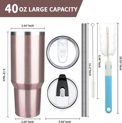 20 oz Tumbler with Lids and Straws, Stainless Steel Insulated Coffee Tumbler, Double Wall Vacuum Insulated Travel Mug Cup, Leakproof Thermal Coffee Cup for Hot and Cold Drinks (Yellow)