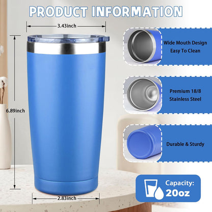 20 oz Tumbler with Lids and Straws, Stainless Steel Insulated Coffee Tumbler, Double Wall Vacuum Insulated Travel Mug Cup, Leakproof Thermal Coffee Cup for Hot and Cold Drinks (Yellow)