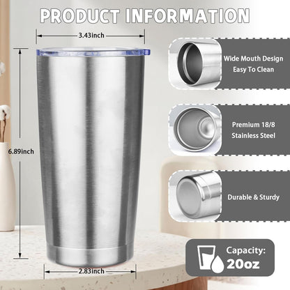 20 oz Tumbler with Lids and Straws, Stainless Steel Insulated Coffee Tumbler, Double Wall Vacuum Insulated Travel Mug Cup, Leakproof Thermal Coffee Cup for Hot and Cold Drinks (Yellow)