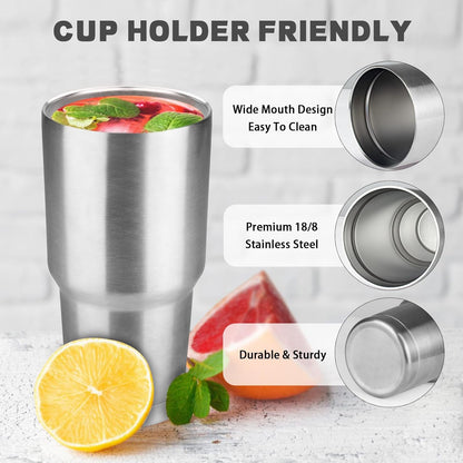 20 oz Tumbler with Lids and Straws, Stainless Steel Insulated Coffee Tumbler, Double Wall Vacuum Insulated Travel Mug Cup, Leakproof Thermal Coffee Cup for Hot and Cold Drinks (Yellow)