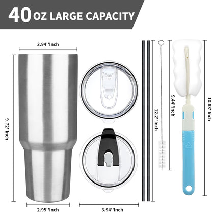 20 oz Tumbler with Lids and Straws, Stainless Steel Insulated Coffee Tumbler, Double Wall Vacuum Insulated Travel Mug Cup, Leakproof Thermal Coffee Cup for Hot and Cold Drinks (Yellow)