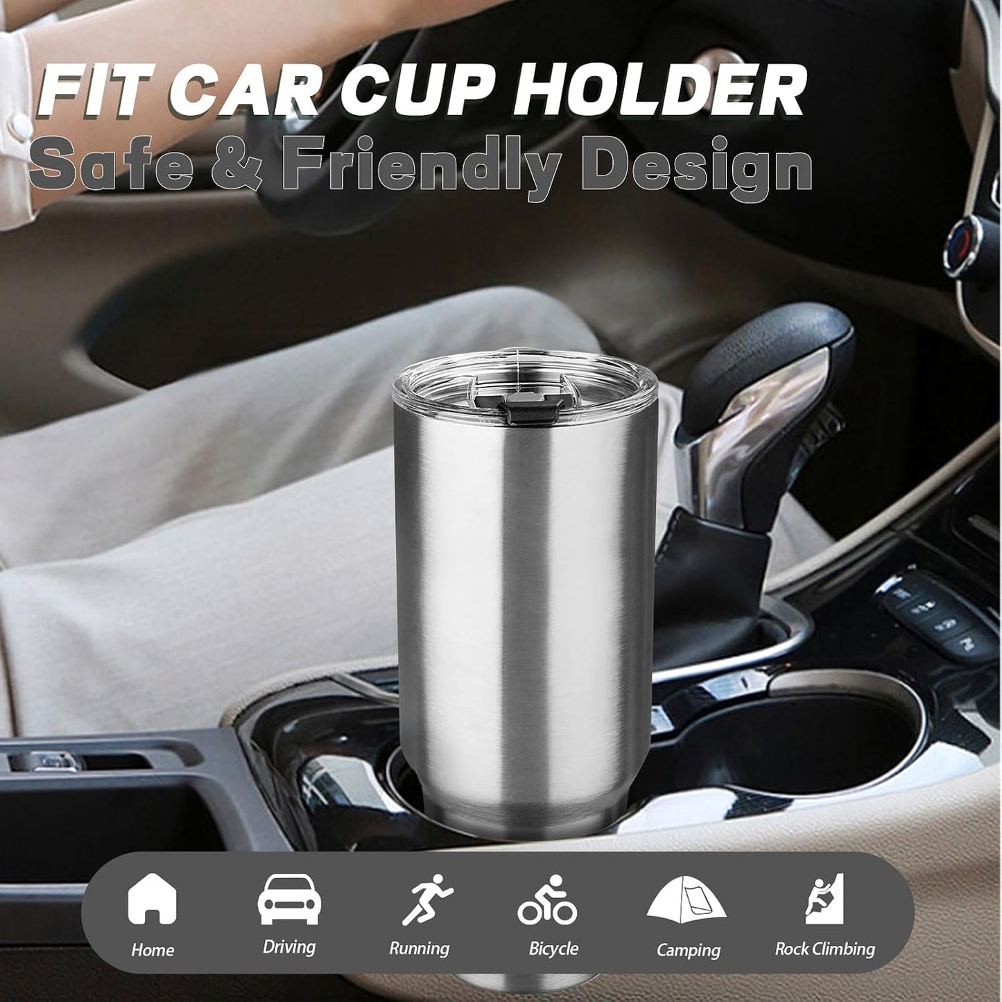 20 oz Tumbler with Lids and Straws, Stainless Steel Insulated Coffee Tumbler, Double Wall Vacuum Insulated Travel Mug Cup, Leakproof Thermal Coffee Cup for Hot and Cold Drinks (Yellow)