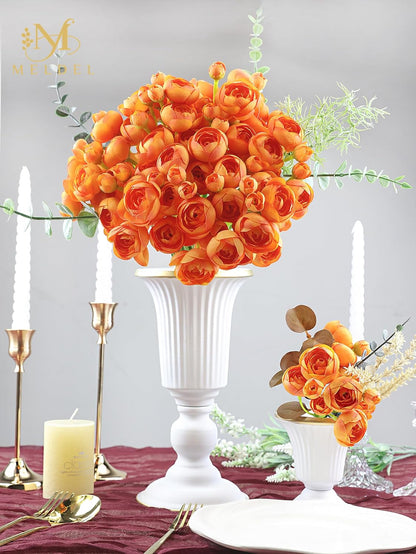 32Pcs Orange Ranunculus Artificial Flowers for DIY Home Wedding