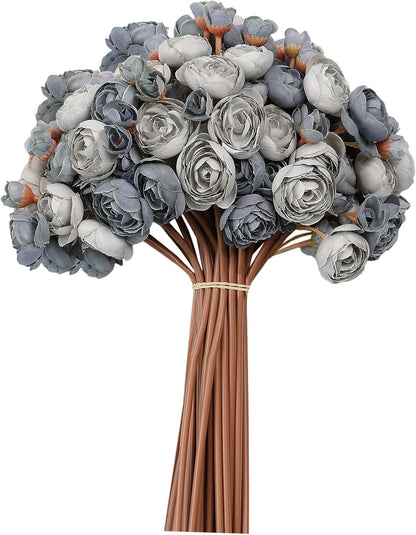 32Pcs Orange Ranunculus Artificial Flowers for DIY Home Wedding
