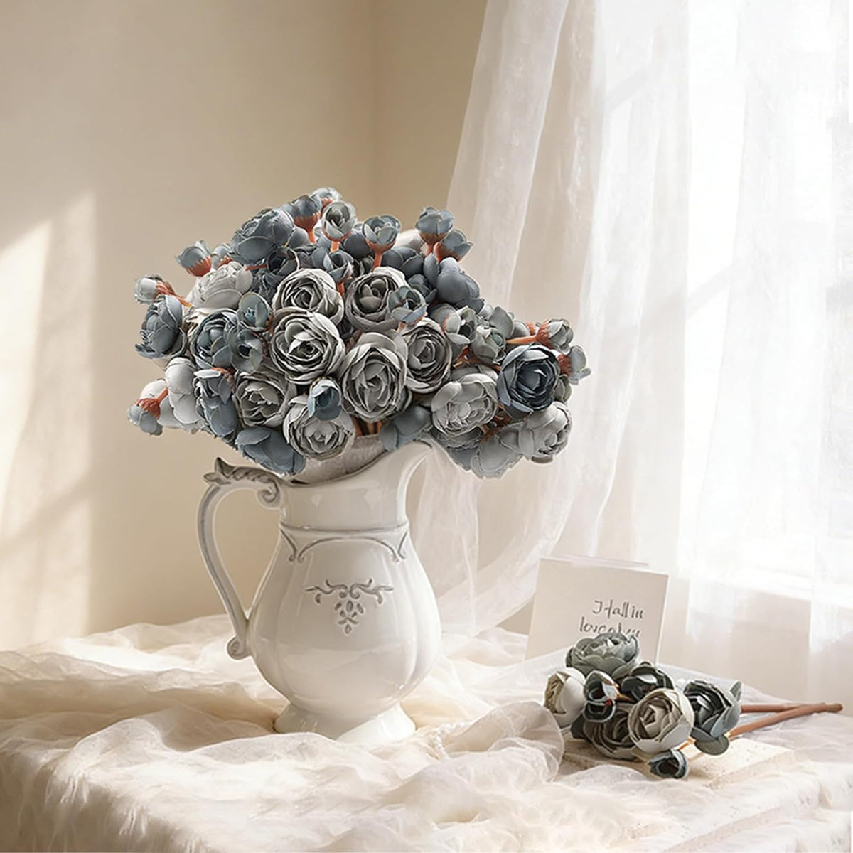 32Pcs Orange Ranunculus Artificial Flowers for DIY Home Wedding
