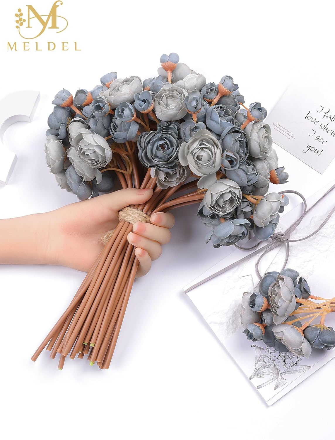 32Pcs Orange Ranunculus Artificial Flowers for DIY Home Wedding