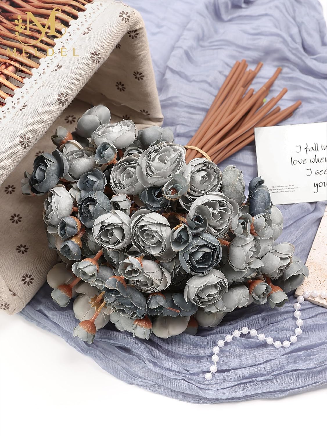 32Pcs Orange Ranunculus Artificial Flowers for DIY Home Wedding