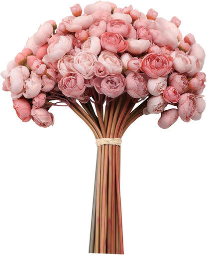 32Pcs Orange Ranunculus Artificial Flowers for DIY Home Wedding