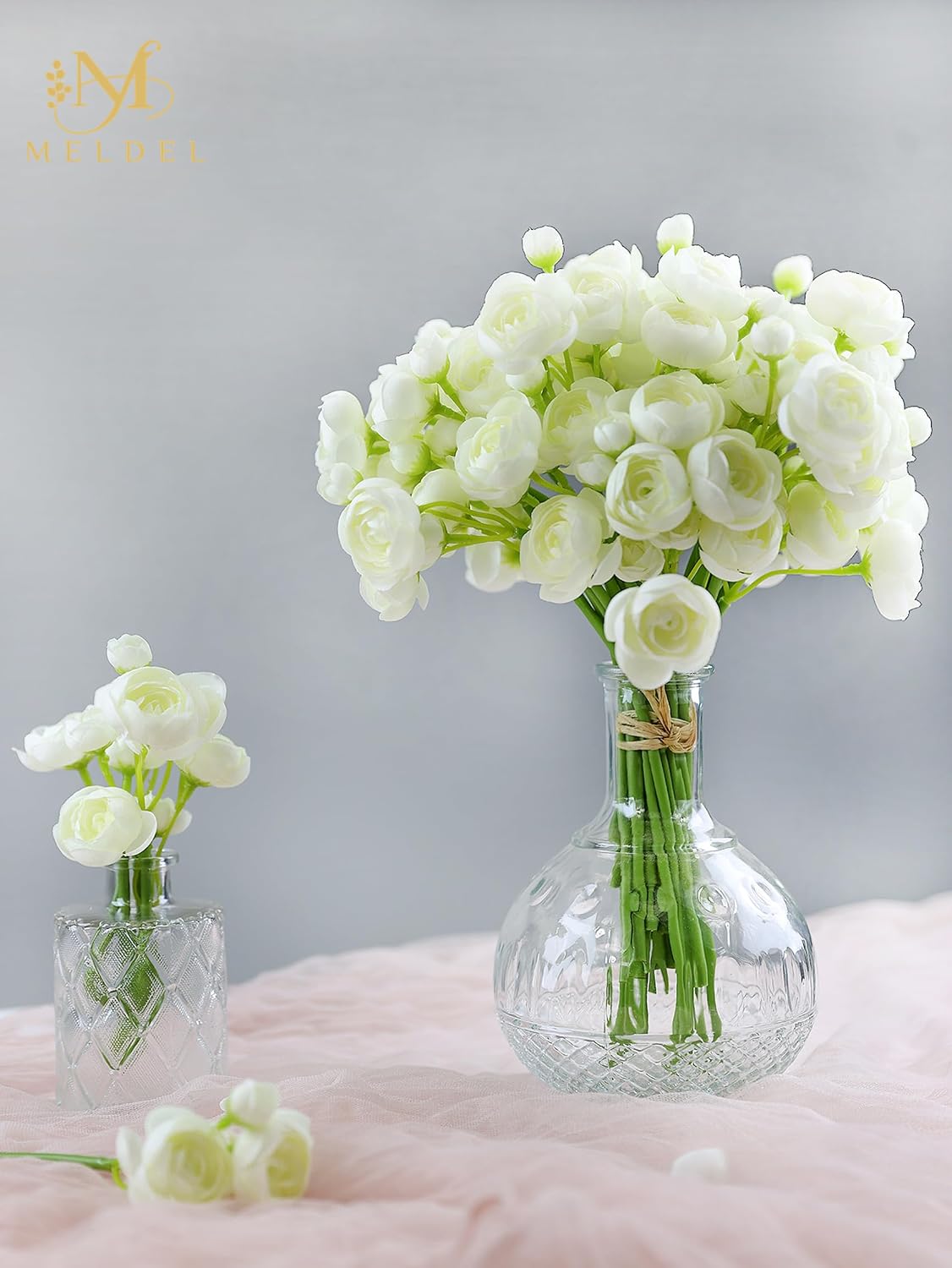 32Pcs Orange Ranunculus Artificial Flowers for DIY Home Wedding