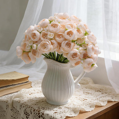 32Pcs Orange Ranunculus Artificial Flowers for DIY Home Wedding