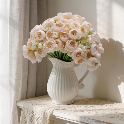 32Pcs Orange Ranunculus Artificial Flowers for DIY Home Wedding