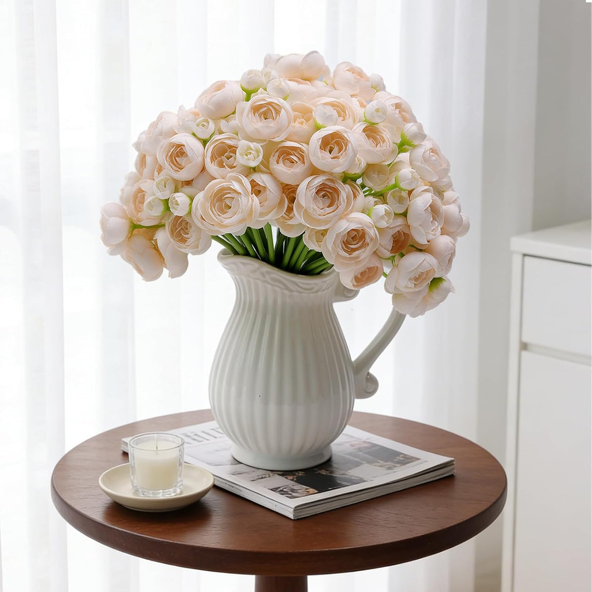 32Pcs Orange Ranunculus Artificial Flowers for DIY Home Wedding