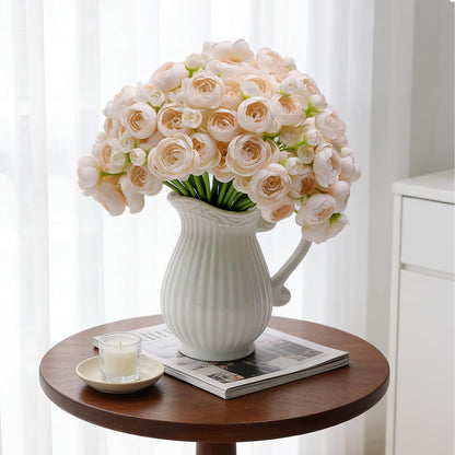 32Pcs Orange Ranunculus Artificial Flowers for DIY Home Wedding
