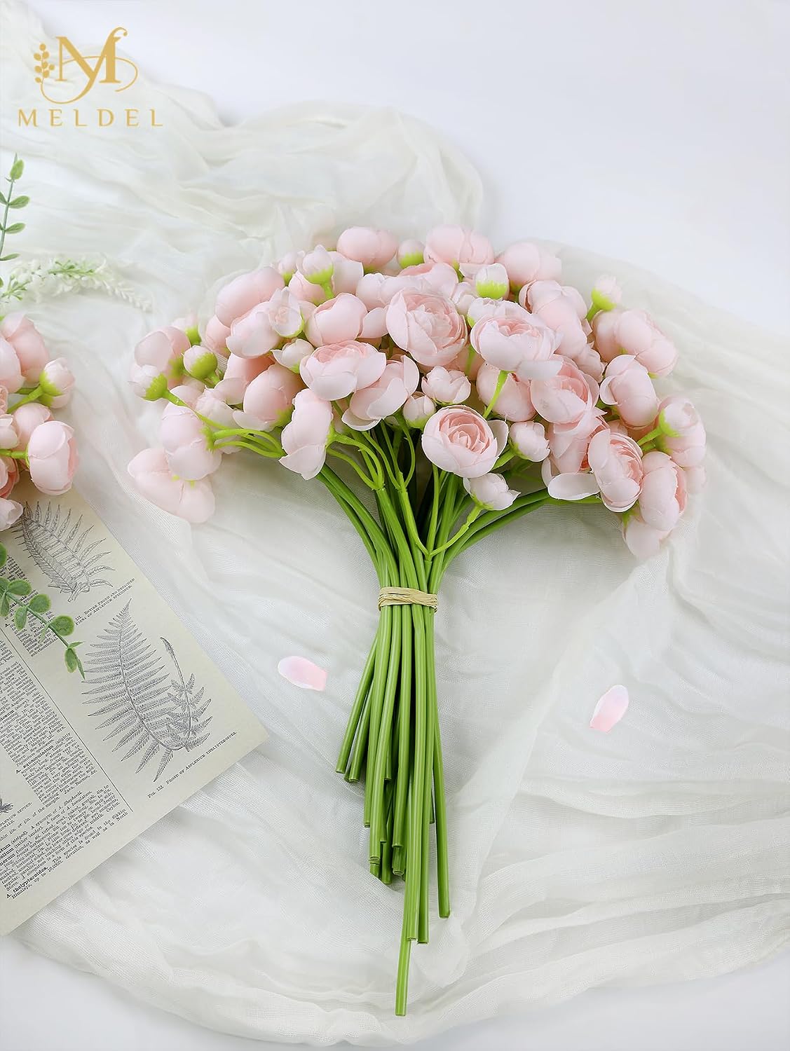 32Pcs Orange Ranunculus Artificial Flowers for DIY Home Wedding