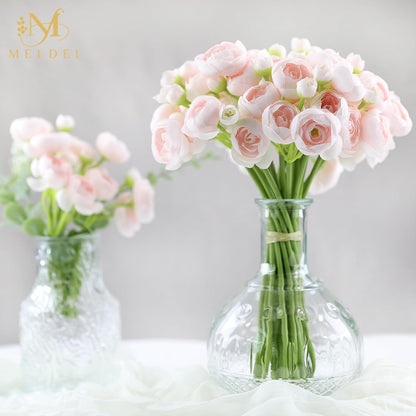 32Pcs Orange Ranunculus Artificial Flowers for DIY Home Wedding
