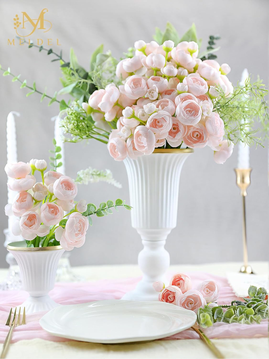 32Pcs Orange Ranunculus Artificial Flowers for DIY Home Wedding