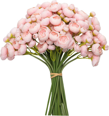 32Pcs Orange Ranunculus Artificial Flowers for DIY Home Wedding