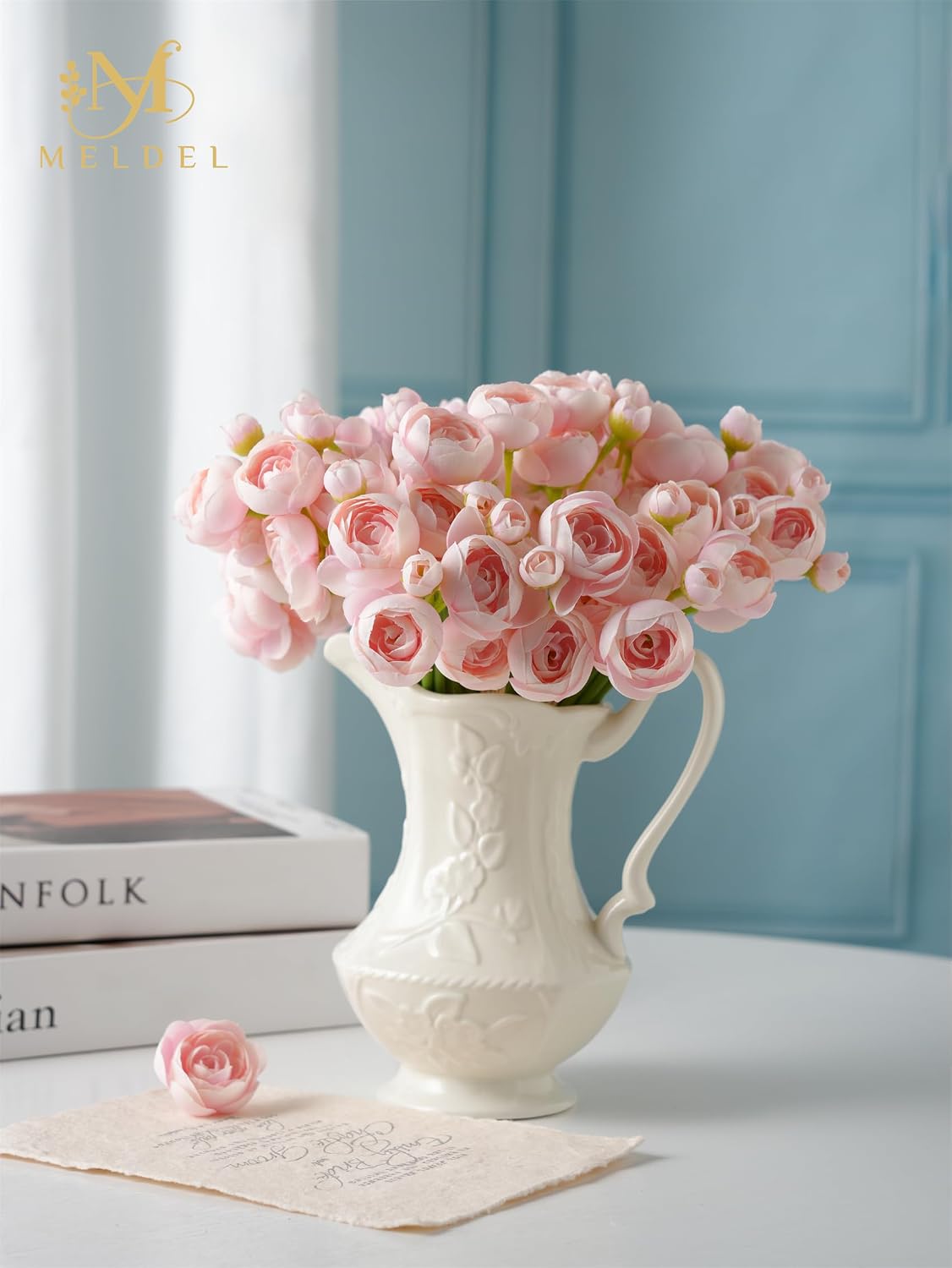 32Pcs Orange Ranunculus Artificial Flowers for DIY Home Wedding