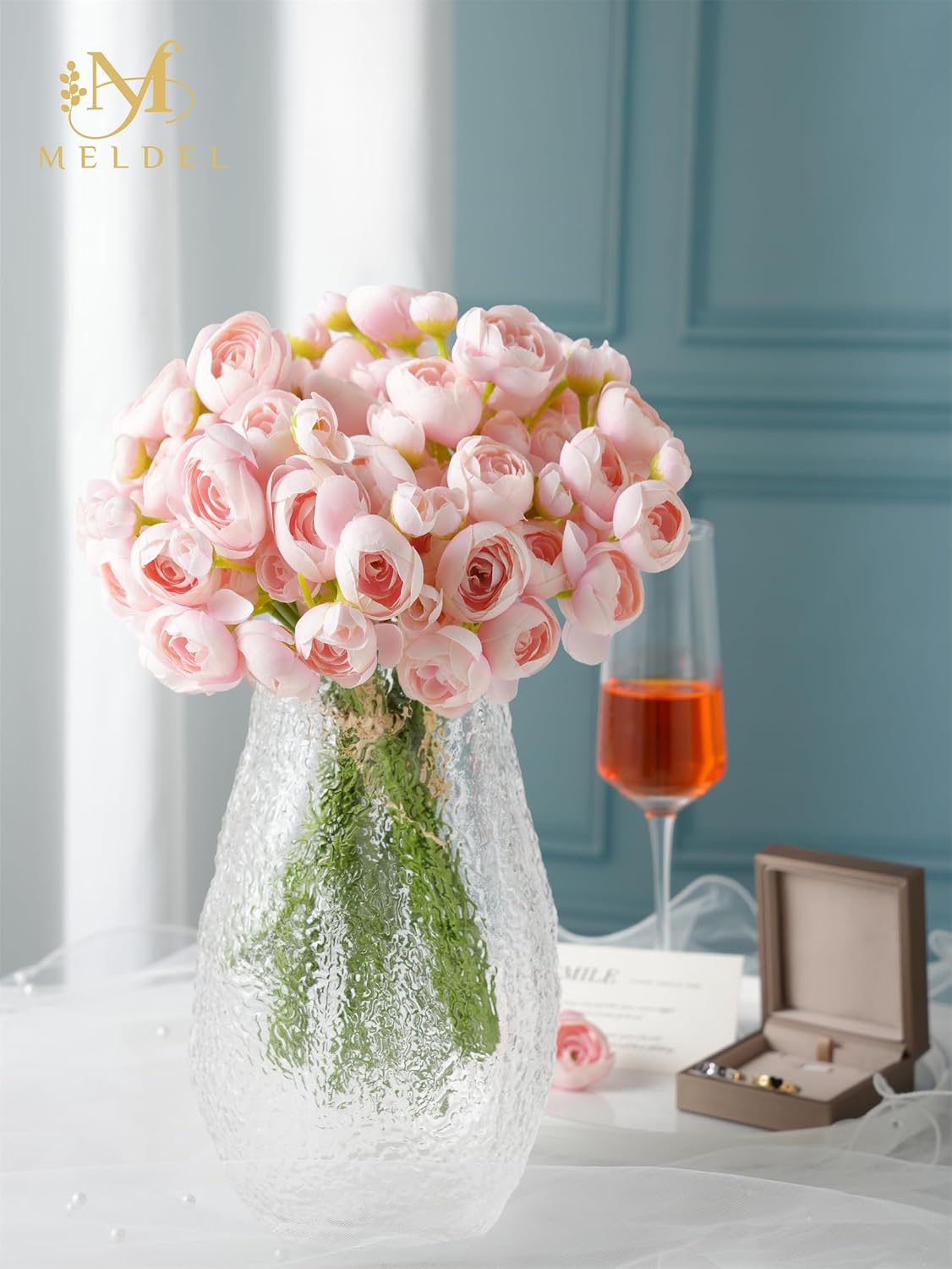 32Pcs Orange Ranunculus Artificial Flowers for DIY Home Wedding