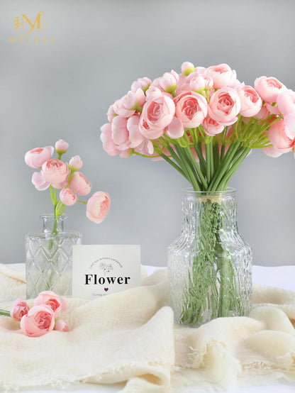 32Pcs Orange Ranunculus Artificial Flowers for DIY Home Wedding