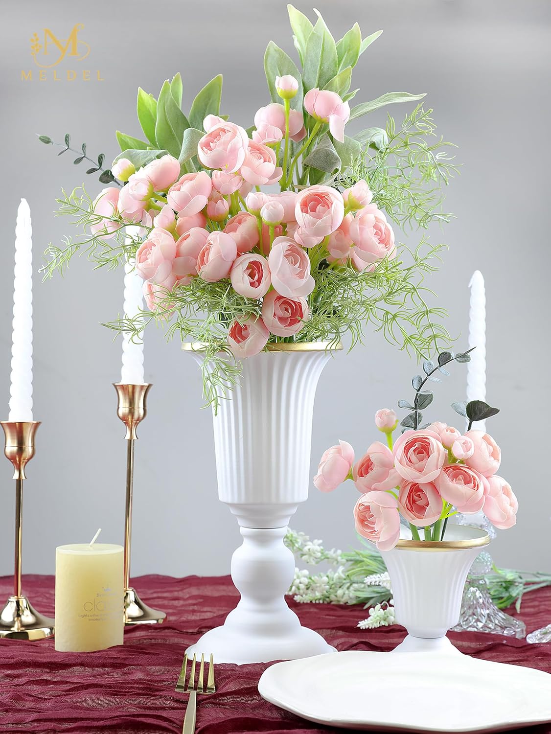 32Pcs Orange Ranunculus Artificial Flowers for DIY Home Wedding
