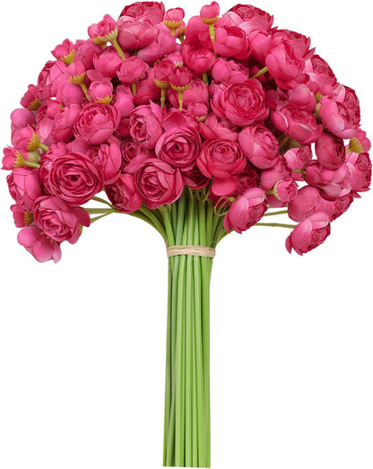 32Pcs Orange Ranunculus Artificial Flowers for DIY Home Wedding