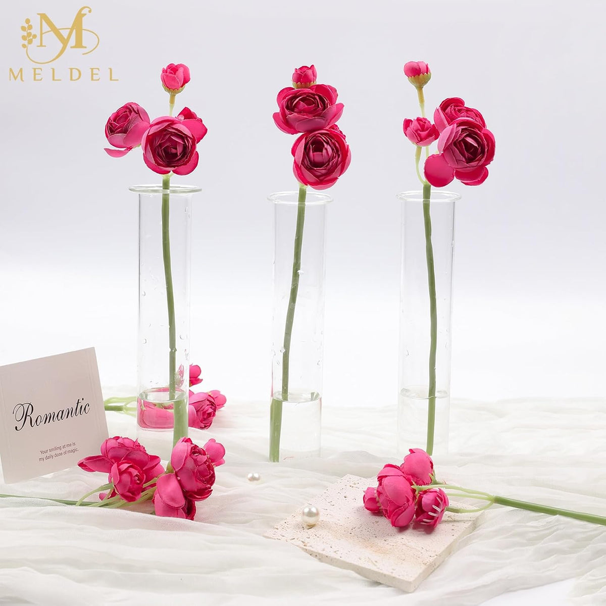 32Pcs Orange Ranunculus Artificial Flowers for DIY Home Wedding