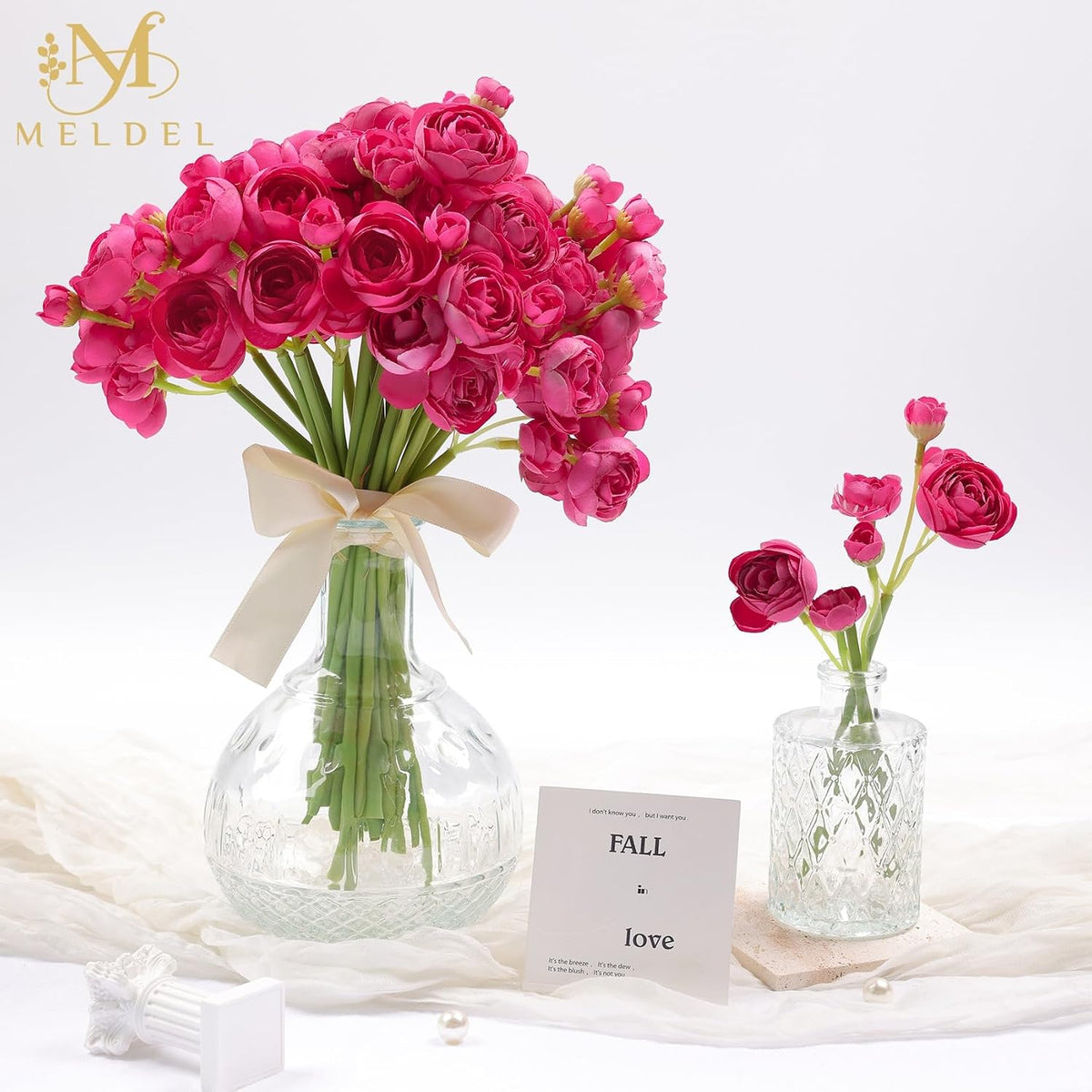 32Pcs Orange Ranunculus Artificial Flowers for DIY Home Wedding