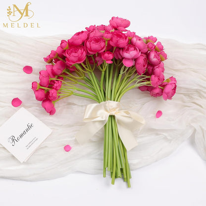 32Pcs Orange Ranunculus Artificial Flowers for DIY Home Wedding