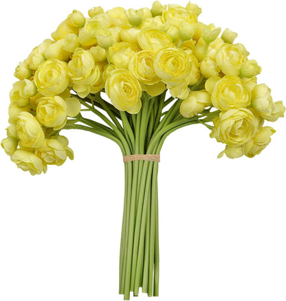 32Pcs Orange Ranunculus Artificial Flowers for DIY Home Wedding