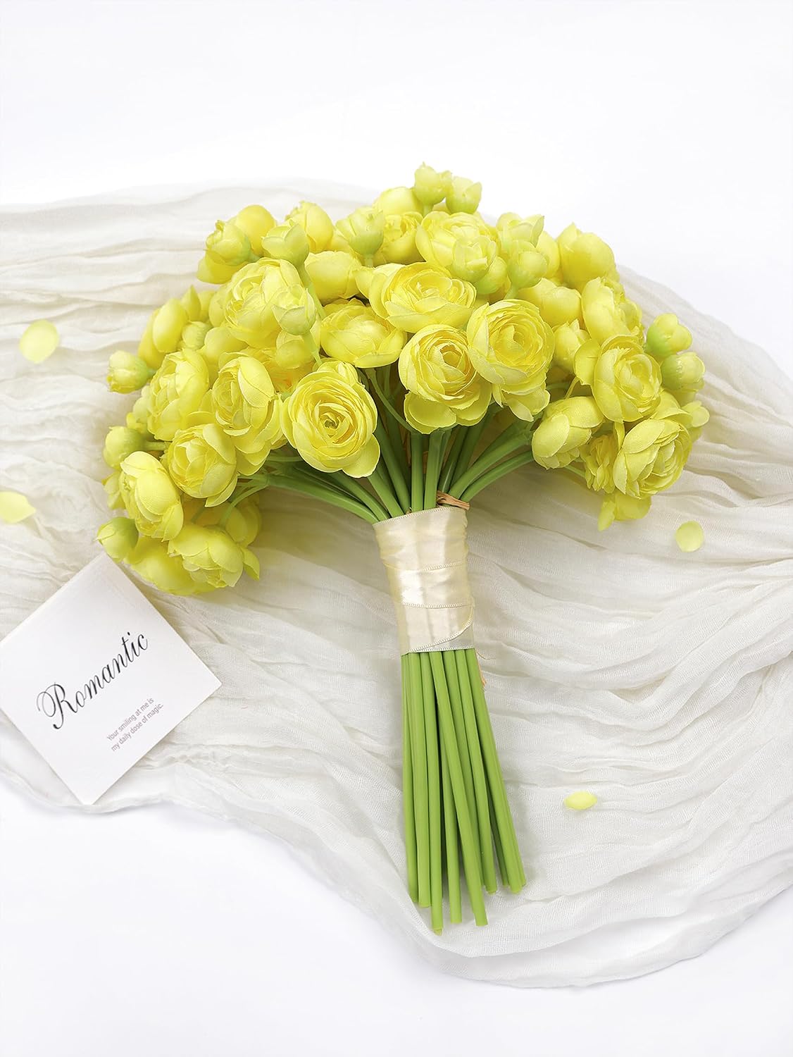 32Pcs Orange Ranunculus Artificial Flowers for DIY Home Wedding