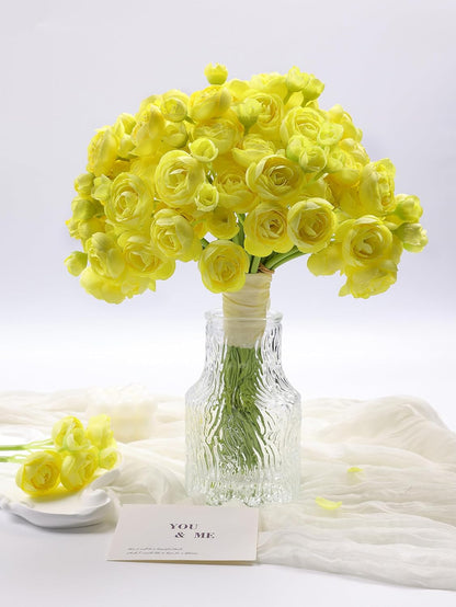 32Pcs Orange Ranunculus Artificial Flowers for DIY Home Wedding