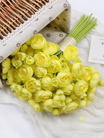 32Pcs Orange Ranunculus Artificial Flowers for DIY Home Wedding