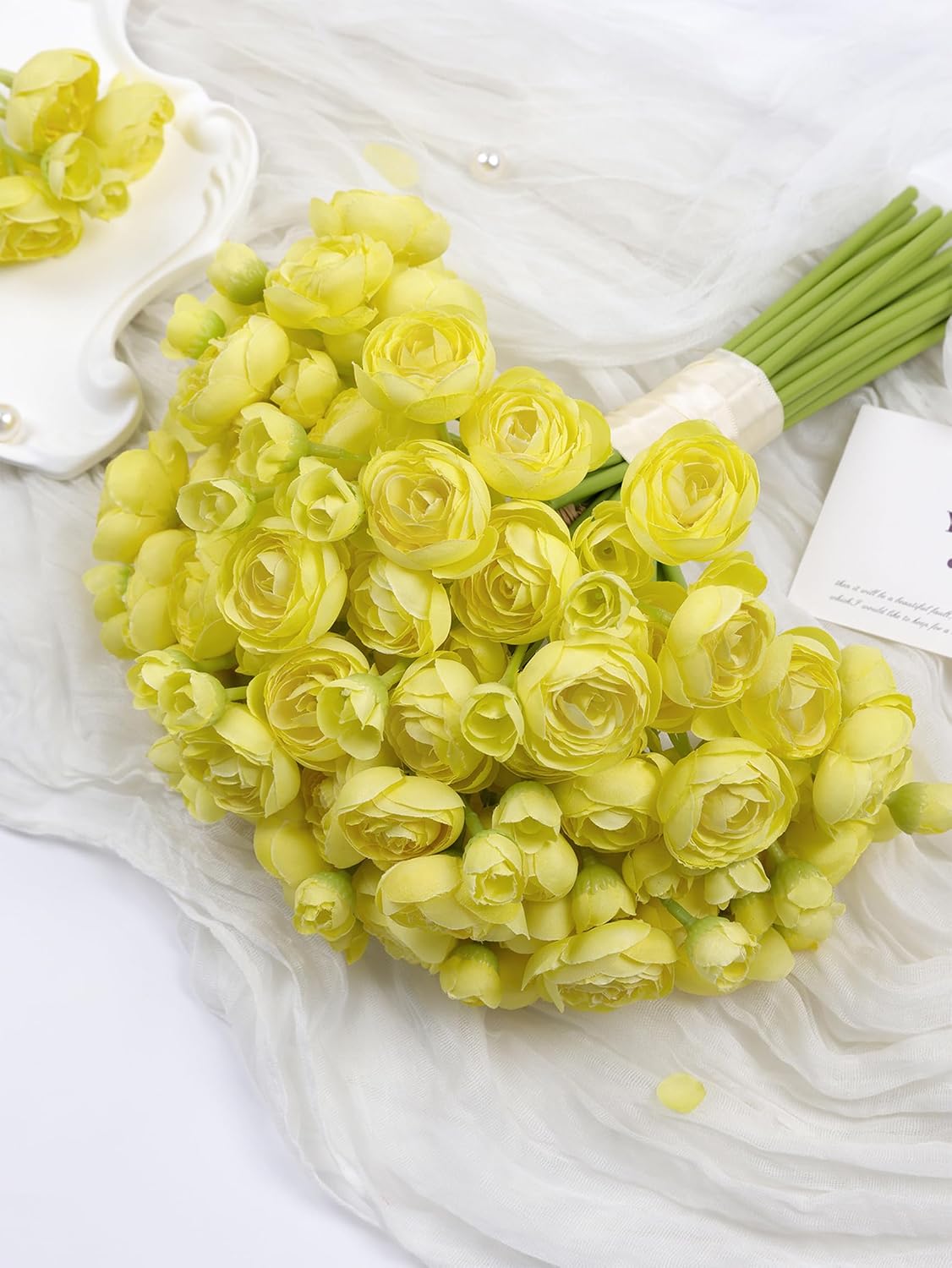 32Pcs Orange Ranunculus Artificial Flowers for DIY Home Wedding