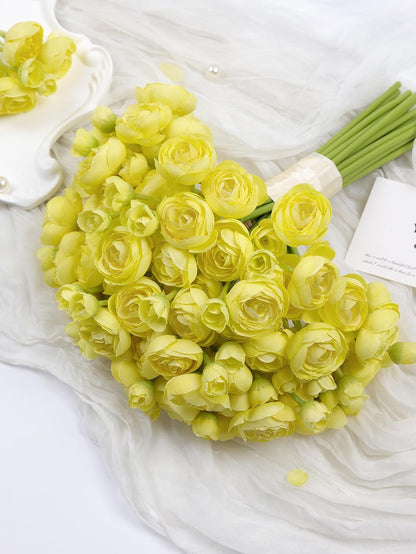 32Pcs Orange Ranunculus Artificial Flowers for DIY Home Wedding