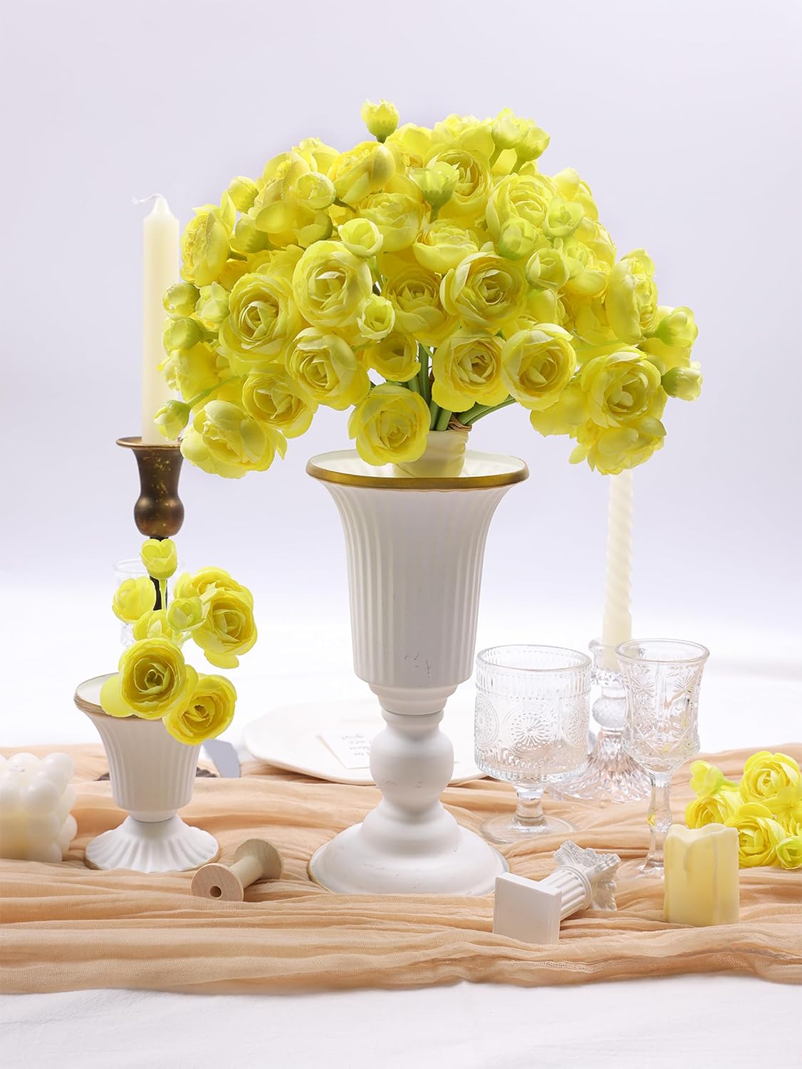 32Pcs Orange Ranunculus Artificial Flowers for DIY Home Wedding
